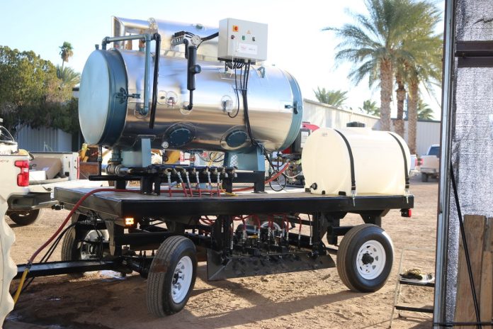 2-2-2 steam weeder by Steven Fennimore, UCCE